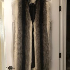 Beautiful faux fur long sleeveless vest
